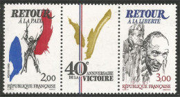 353 France Yv 2369A Victory WWI Anniversaire Victoire Triptyque MNH ** Neuf SC (2369A-1b) - 2. Weltkrieg