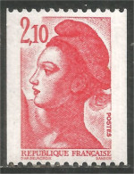 353 France Yv 2322 Liberté De Gandon 2 F 10 Rouge Red Roulette Coil MNH ** Neuf SC (2322-1) - 1982-1990 Libertà Di Gandon