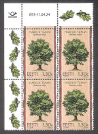 Forest Trees – Oak Estonia 2024 MNH  Stamp Block Of 4  Mi 1101 - Estonia