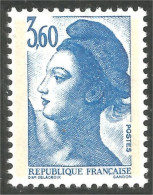 354 France Yv 2485 Liberté De Gandon 3f 60 Bleu Blue MNH ** Neuf SC (2485-1b) - 1982-1990 Liberté (Gandon)