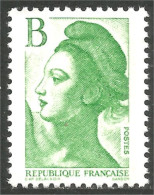 354 France Yv 2483 Liberté De Gandon B Vert Green MNH ** Neuf SC (2483-1b) - 1982-1990 Vrijheid Van Gandon