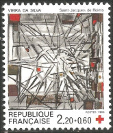 354 France Yv 2449 Croix-Rouge Red Cross Vitrail Stained Glass MNH ** Neuf SC (2449-1b) - Glas & Brandglas