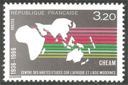 354 France Yv 2412 Carte Afrique Asie Map Africa Asia MNH ** Neuf SC (2412-1b) - Geography