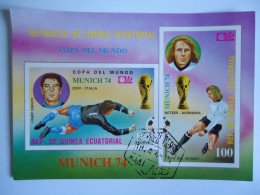 GUINEA ECUATORIAL  USED  SHEET FOOTBALL MUNICH 74 - 1974 – Allemagne Fédérale