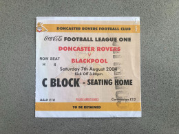 Doncaster Rovers V Blackpool 2004-05 Match Ticket - Tickets D'entrée