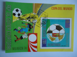 GUINEA ECUATORIAL  USED  SHEET FOTTBALS WORLD CUP MUNICH 74 - 1974 – Alemania Occidental