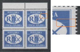 Croatia, Krajina 1993, Error, Michel 22, White Line In Blue Surface - Croatia