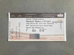 Doncaster Rovers V Millwall 2011-12 Match Ticket - Tickets D'entrée