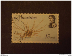 Mauritius Maurice 1969 Elisabeth II Faune Marine Oursin Zeeegel Filigrane Couché Yv 334 O - Mauritius (1968-...)