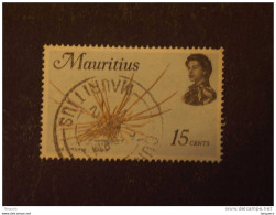 Mauritius Maurice 1969 Elisabeth II Faune Marine Oursin Zeeegel Filigrane Couché Yv 334 O - Maurice (1968-...)