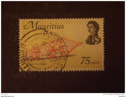 Mauritius Maurice 1969 Elisabeth II Faune Marine Cône Clytospire Filigrane Droit Yv 342a O - Maurice (1968-...)