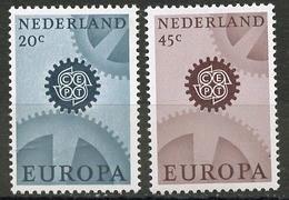 Pays Bas - Netherlands - Niederlande 1967 Y&T N°850a à 851a - Michel N°878y à 879y *** - EUROPA - Fluorescent - Neufs