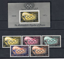 1968 YEMEN SET 84/88 + BF 2 MNH ** Olympic Games Rome, Giochi Olimpici Di Roma - Jemen