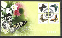 INDONESIE. N°2183-6 De 2007 Sur Enveloppe 1er Jour. Papillons. - Papillons