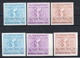 1964 YEMEN SET MNH ** 163/164+A40 Giochi Olimpici Di Tokyo, Olympic Games Of Tokyo + IMPERFORATED - Yemen