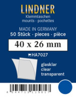 Lindner Klemmtaschen-Zuschnitte Klar 40 X 26 Mm (50 Stück) HA7027 Neu ( - Altri & Non Classificati