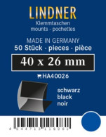 Lindner Klemmtaschen-Zuschnitte Schwarz 40 X 26 Mm (50 Stück) HA40026 Neu ( - Otros & Sin Clasificación