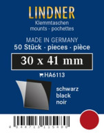 Lindner Klemmtaschen-Zuschnitte Schwarz 30 X 41 Mm (50 Stück) HA6113 Neu ( - Otros & Sin Clasificación