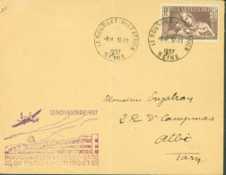 YT N°356 CAD Le Bourget Port Aérien Seine 12 11 1937 Cachet 12 Nov 37 Inauguration De L'aérogare De Paris Le Bourget - 1927-1959 Lettres & Documents