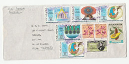 1971 NICARAGUA Cover EGYPTIAN PHARAOH Stamps To GB Egyptology - Egiptología
