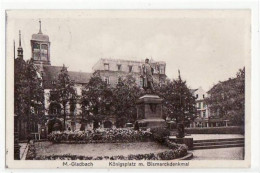 39059702 - Moenchengladbach Mit Koenigsplatz U. Bismarckdenkmal Gelaufen, Mit Marke Und Stempel Von 1927. Gute Erhaltun - Mönchengladbach