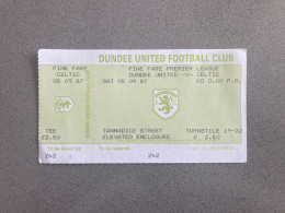 Dundee United V Celtic 1987-88 Match Ticket - Biglietti D'ingresso