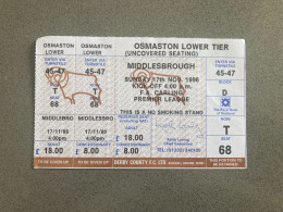 Derby County V Middlesbrough 1996-97 Match Ticket - Tickets - Entradas