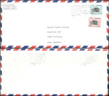 Saudi Arabia Jeddah Cover Mailed To Germany 1986. 70H Rate Mecca Kaaba Mosque Stamps - Saudi Arabia