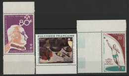 POLYNESIE Poste Aérienne PA N° 24 + 25 + 26 Neufs ** (MNH) Cote 88,50 € Avec Bords De Feuille  TB - Unused Stamps