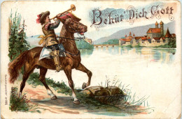 Bad Säckingen - Trompeter Behüt Dich Gott - Litho - Bad Saeckingen