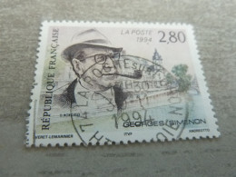 Georges Simenon (1903-1989) Romancier - 2f.80 - Yt 2911 - Multicolore - Oblitéré - Année 1994 - - Gebraucht