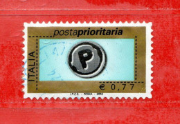 Italia °- 2002 - Posta Prioritaria Val. 0,77  Cat. N° 2634   Usato. - 2001-10: Usados