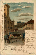 Greiz - Markt Rathaus - Litho - Greiz