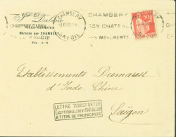 CAD Flamme Chambéry 13 11 33 Cachet Lettre Transportée Exceptionnellement Par Avion à Titre De Propagande Pour Saïgon - 1927-1959 Lettres & Documents