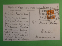 DN1 ALGERIE CARTE 1930 ALGER  A    BRESLAU ++AFF. INTERESSANT +++ - Storia Postale
