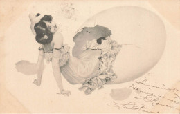 Raphael KIRCHNER * CPA Illustrateur Kirchner Jugendstil Art Nouveau * M. M. VIENNE Viennoise * Femme Oeuf Pâques ? - Kirchner, Raphael