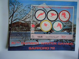 YEMEN  YAR  USED  SHEET OLYMPIC GAMES  SAPPORO 1972 - Hiver 1972: Sapporo