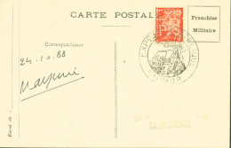 YT N°511 Pétain Perforé Perforation EXP P.S Exposition Philatélique Saumur 15 AOUT 1943 CP FM Franchise Militaire - Storia Postale