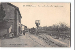 CPA 53 Ernée La Gare Et Le Train Tramway - Ernee