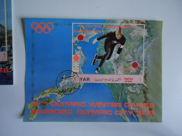 YEMEN  YAR  USED  SHEET OLYMPIC GAMES  SAPPORO 1972 - Hiver 1972: Sapporo