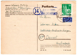 1949, Landpost Stempel 14 ECKWÄLDEN über Göppingen Auf Karte M. 10 Pf. - Sammlungen