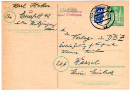 1949, Landpost Stempel EUERFELD über Kitzingen Auf 10 Pf. Ganzsache - Sammlungen