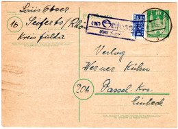 1949, Landpost Stempel SEIFERTS über Fulda Auf 10 Pf. Ganzsache - Sammlungen