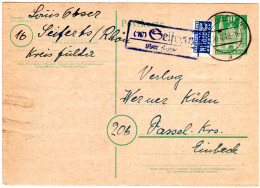 1949, Landpost Stempel SEIFERTS über Fulda Auf 10 Pf. Ganzsache - Colecciones