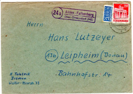 BRD 1951, Landpoststpl. 24a AHLEN-FALKENBERG über Otterndorf Auf Brief M. 20 Pf. - Sammlungen