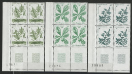 POLYNESIE N° 268 à 269 Blocs De Quatre Neufs ** (MNH) Avec Coin Numéroté "Plantes" TB - Neufs