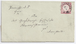 DR 1872, Ablöser K1 Gladenbach Ideal Auf Schönem  Brief M. 1 Gr. #1150 - Covers & Documents