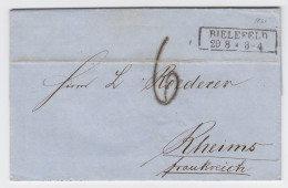 Preussen 1861, R2 Bielefeld Auf Brief M. Frankreich Porto Stempel "6". #2162 - Storia Postale