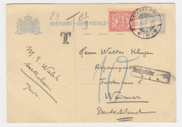 NL Indien 1932, "T" U. "Nachgebühr..." Auf Ganzsache N. Weimar M. 10 Porto #2496 - Indes Néerlandaises