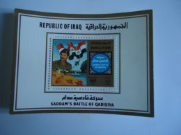 IRAQ   MNH  SHEET SADDAM'S ANNIVERSARIES BATTLE - Irak
